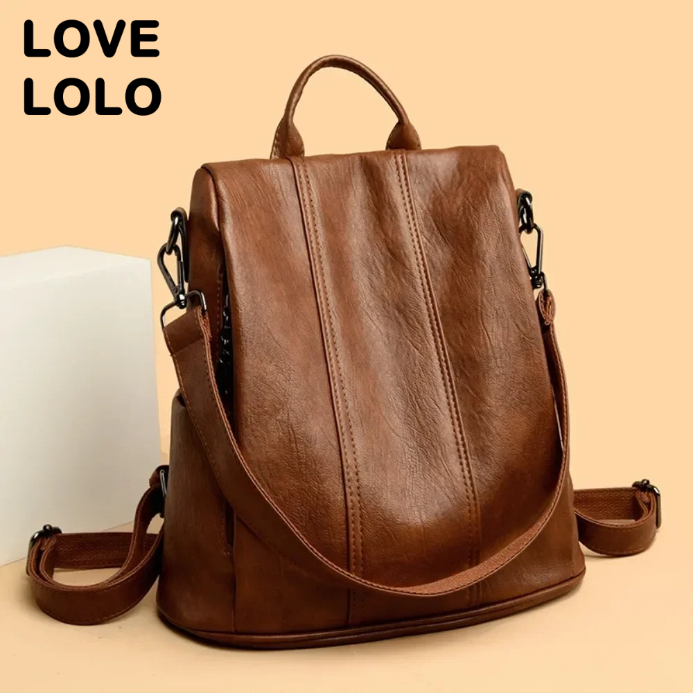 Travel Backpack Anti Theft - กระเป๋าเป้กันขโมยสำหรับผู้หญิง รุ่นใหม่ คุณภาพสูง หนังนุ่ม สไตล์วินเทจ กระเป๋าสำหรับโรงเรียน